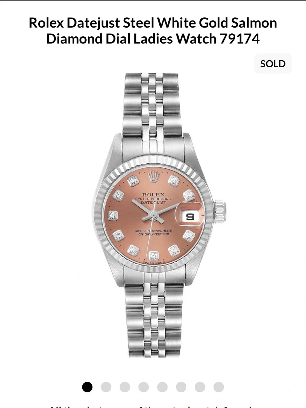 Rolex Lady Datejust 26mm with Salmon Dial and Factory Diamond Dial